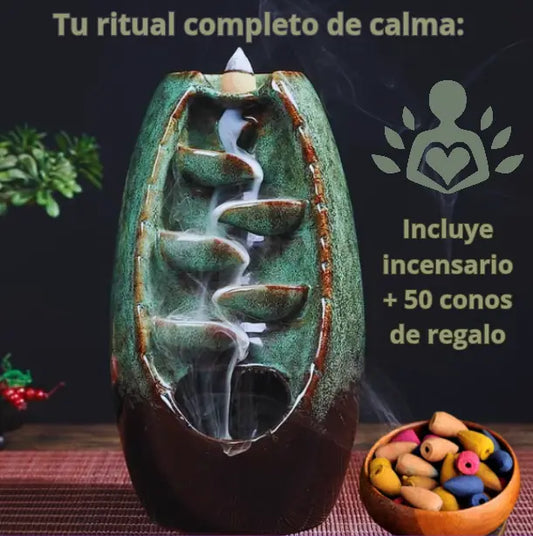 🧘 Empieza tu ritual hoy con el incensario de cascada SATORI + 50 conos de regalo